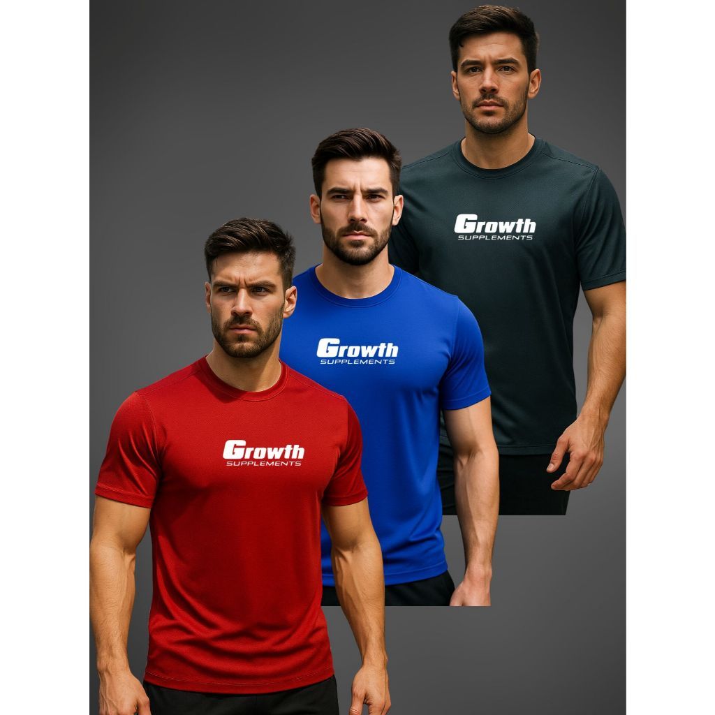 Kit com 3 Camisas Dry Fit GRWT 01 Ultra Fit Para Treino Academia Lazer Crossfit