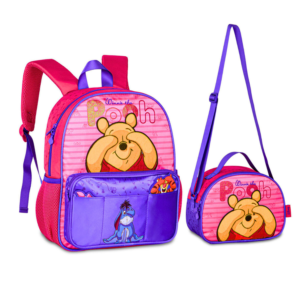 Kit Mochila de Costas com Lancheira Infantil Ursinho Pooh - Clio Style