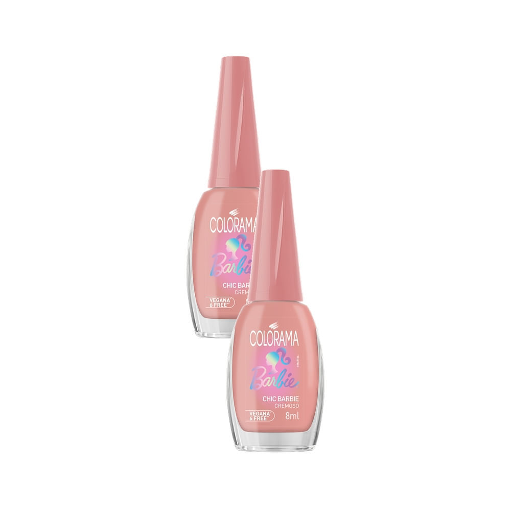 Kit 2 Esmalte Colorama Cremoso Barbie Chic Barbie 8ml