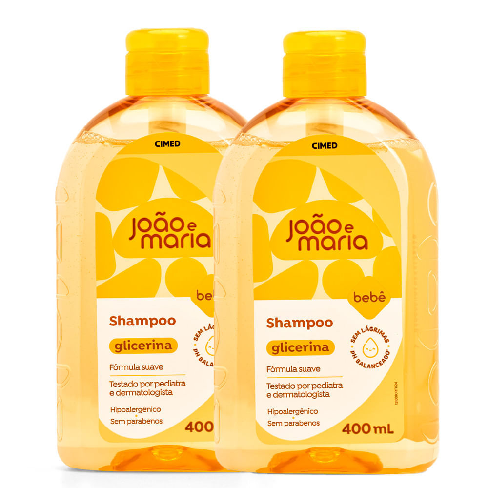 Kit 2 Shampoo Bebê João e Maria Glicerina 400ml em Oferta na Shopee