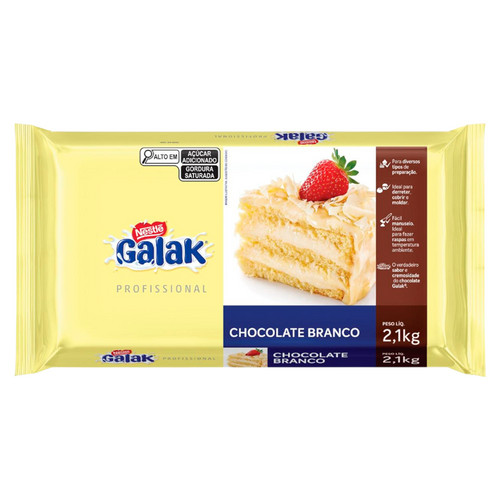 Chocolate Galak Branco Nobre Barra 2,1kg NESTLÉ