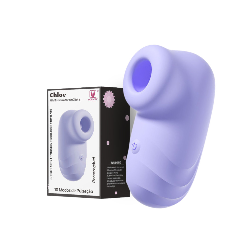 Mini Sugador de Clitóris Chloe 6cm x 3cm 10 Intensidades Discreto em Silicone Recarregável