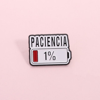 Broche De Esmalte Com Texto Espanhol , Metal Bateria De 1 Por Cento , Autodepreparante , Expressão Emocional , Mochila , em Oferta na Shopee