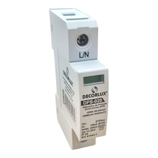 DISPOSITIVO DE PROTECAO CONTRA SURTO, PLASTICO, DPS 20KA, 1P, COR BRANCO em Oferta na Shopee