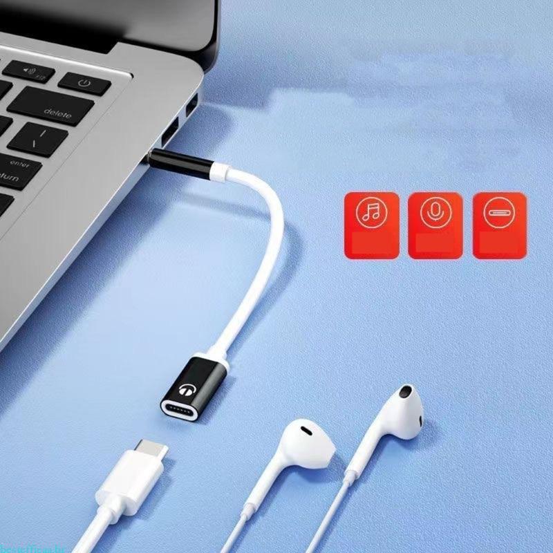 besteffie 3 5mm Para Tipo C Fêmea Fone Ouvido Auxs Conversores Adaptador Cabeça Redonda