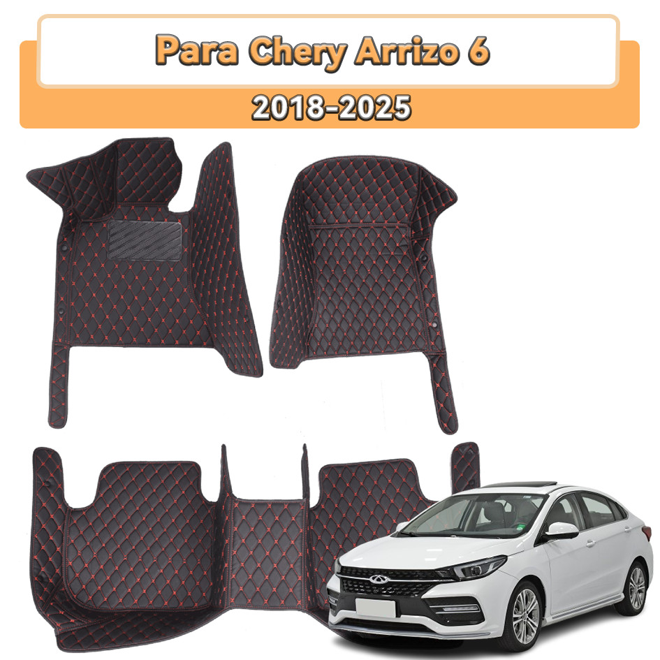 Tapetes De Carro 3D Para Chery Arrizo 6 2018-2025 , Couro Impermeável E Resistente Ao Desgaste .