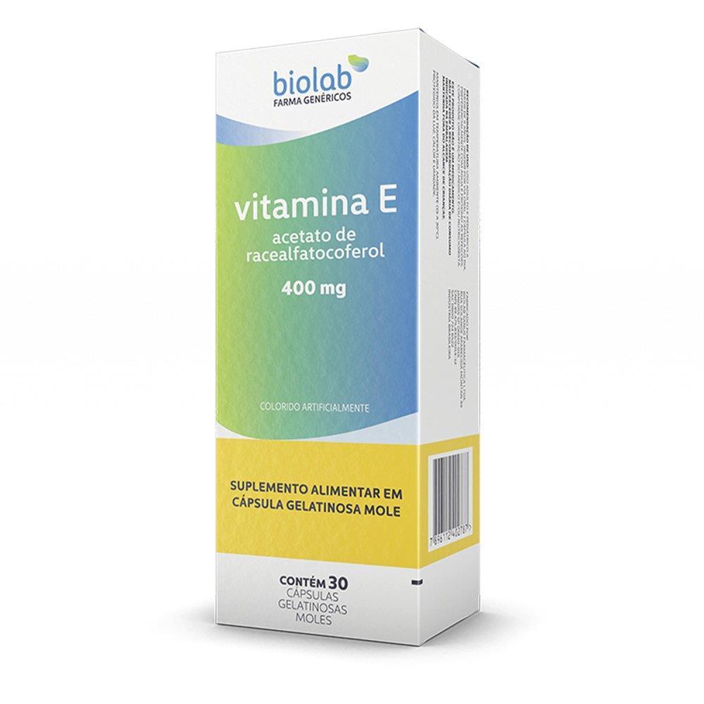 Vitamina E 400Mg Com 30 Cápsulas Suplemento Biolab