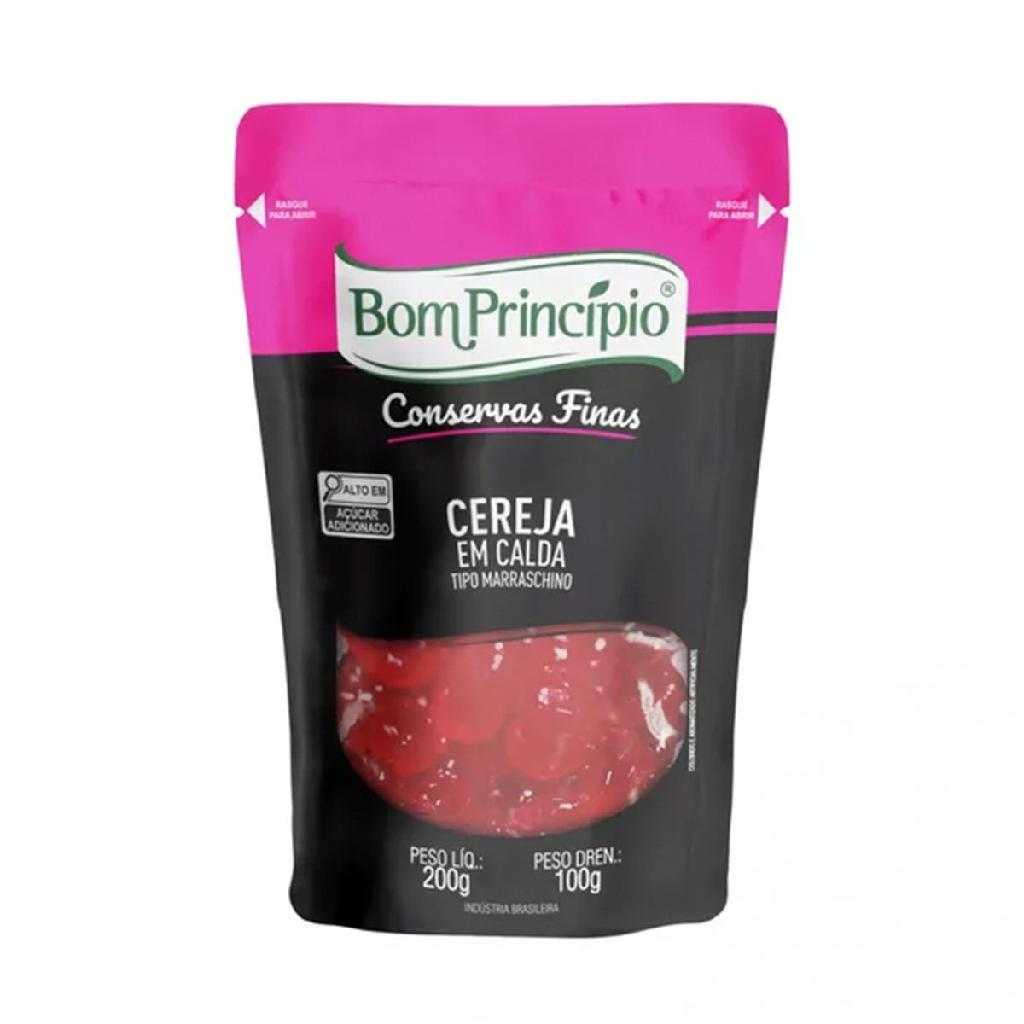 Cereja em calda gourmet para confeitaria 100g bom princípio pouch