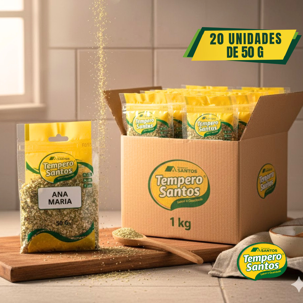 Tempero Ana Maria Completo Seco | Mix De Especiarias Para Frango E Feijão 250g/ 500g/ 1kg - Tempero Santos
