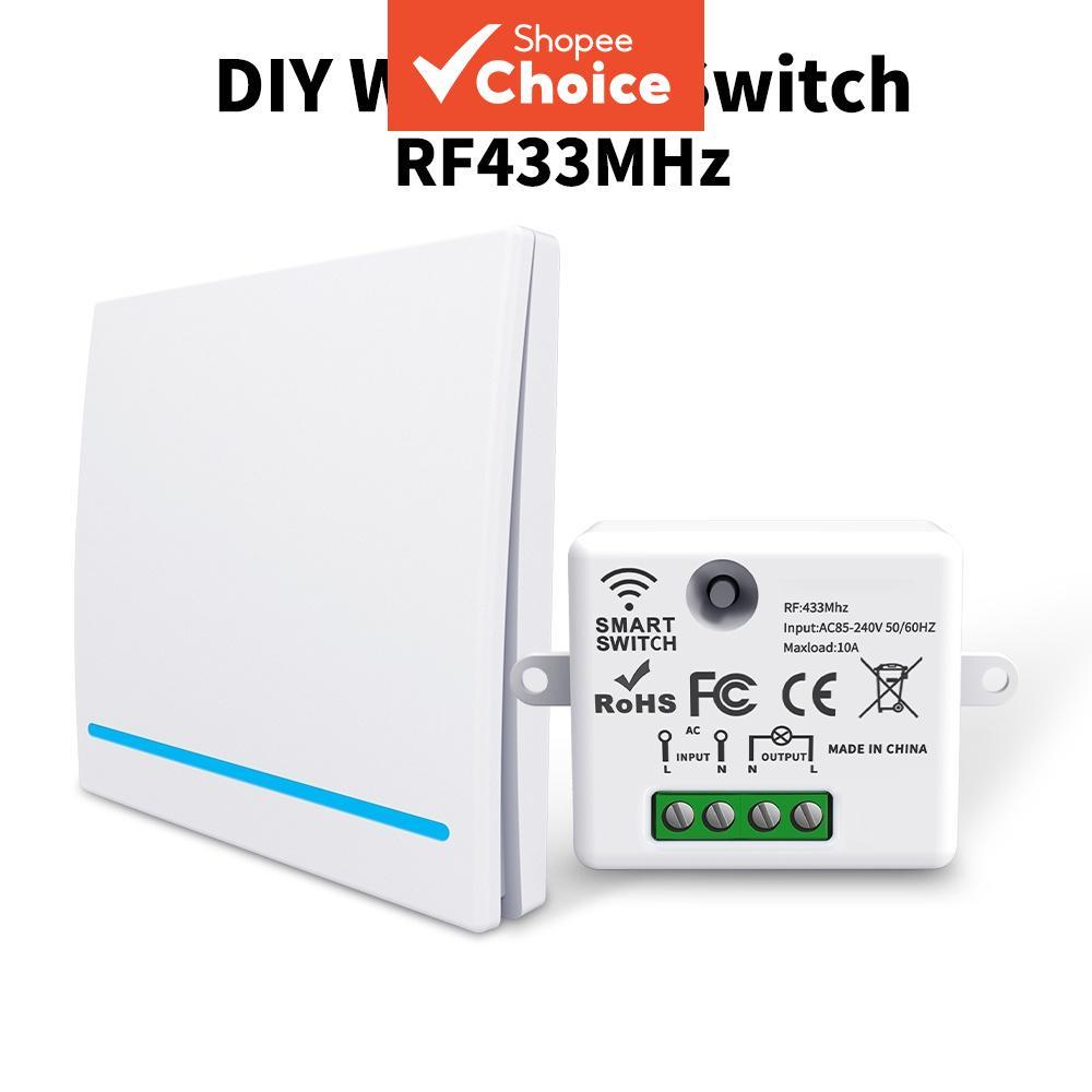 RF Interruptor Sem Fio 433Mhz Controle Remoto Inteligente de Luz Receptor Painel de Parede