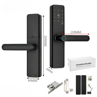 Fechadura Eletrônica Smart Door com Impressão Digital, Senha, Cartão NFC e Chave Mecânica…