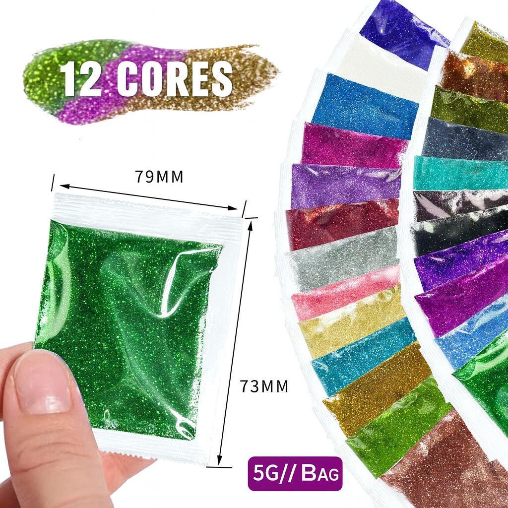 Glitter Corporal Cartela com 12 cores Sortido 5g carnaval Fantasia festa balada decoracao surpresa em Oferta na Shopee