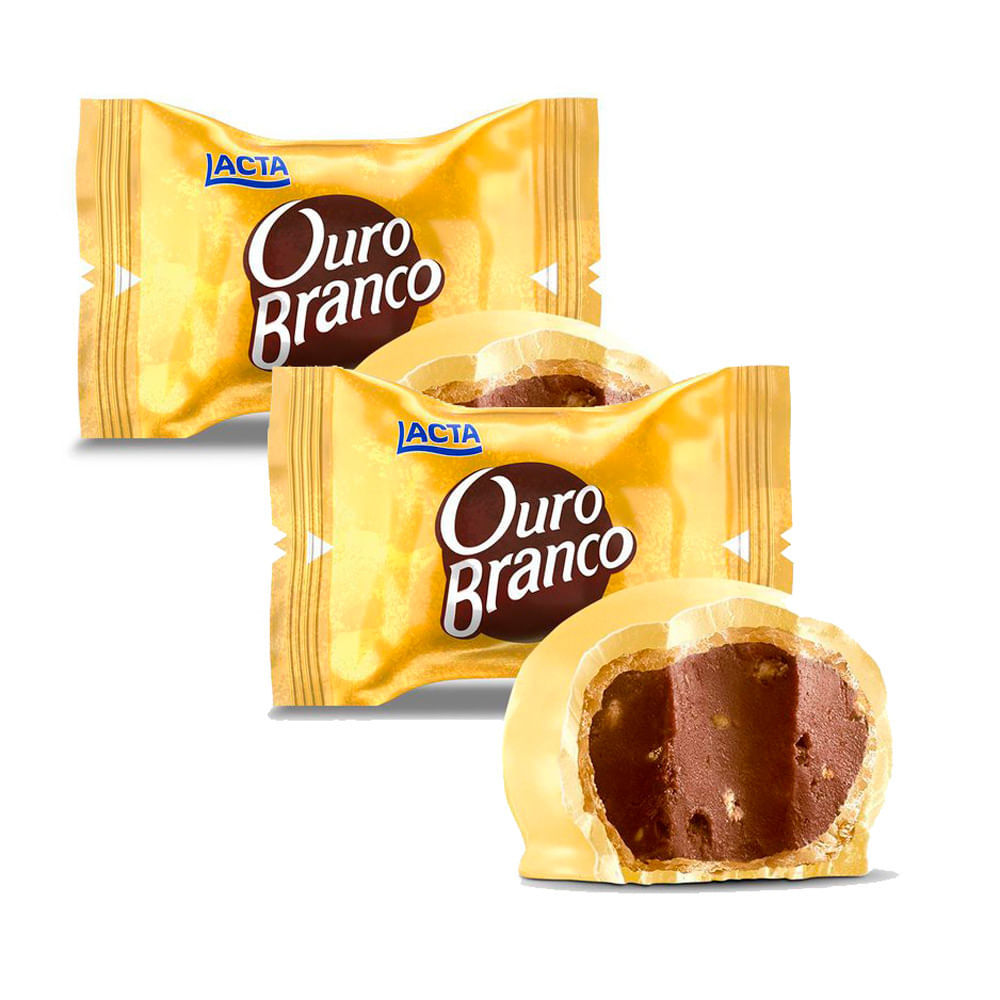 Kit 2 Bombom Lacta Ouro Branco 1 Unidade de 20g