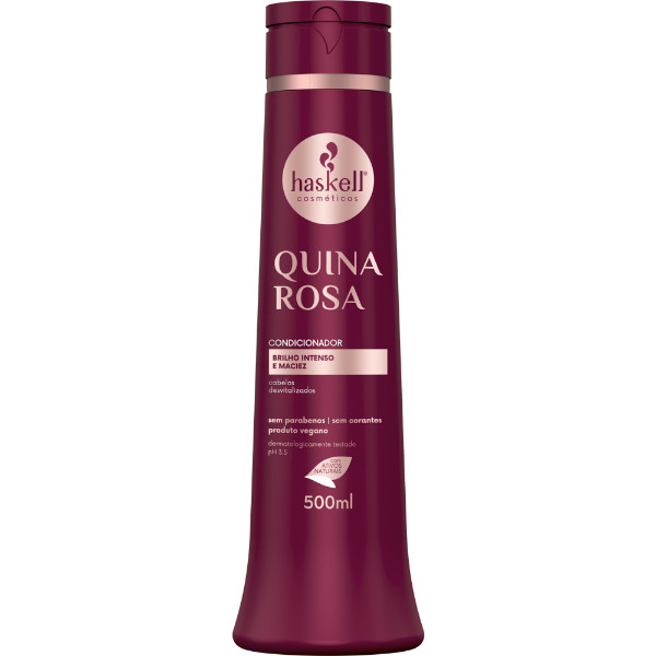 Condicionador Quina Rosa 500ml Haskell | Brilho e Vitalidade para Cabelos Opacos e Desvitalizados