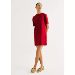 Vestido Curto Em Viscose Creponada