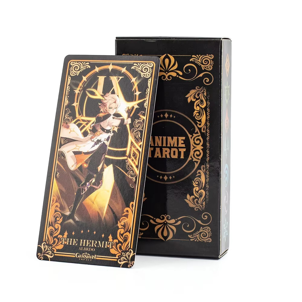 Anime Tarot 78pcs Fortune Telling Card Game Versão Em Inglês 10.3 * 6cm Vision Board Para Entretenimento