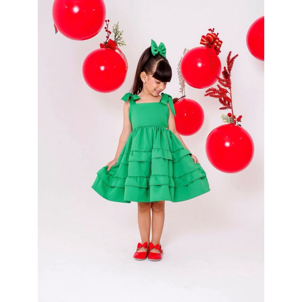 Vestido Verde Infantil Natal - Alfaiataria - Vestido Infantil Verde Natal