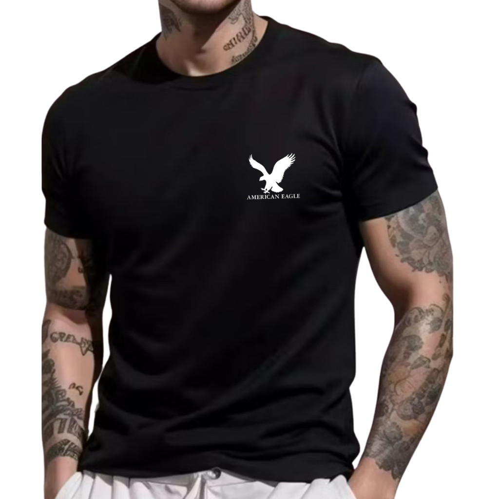 Camiseta Masculina Premium Eagle Camisa Estampada Aguia 100% Algodão Malha 30.1 P ao GG