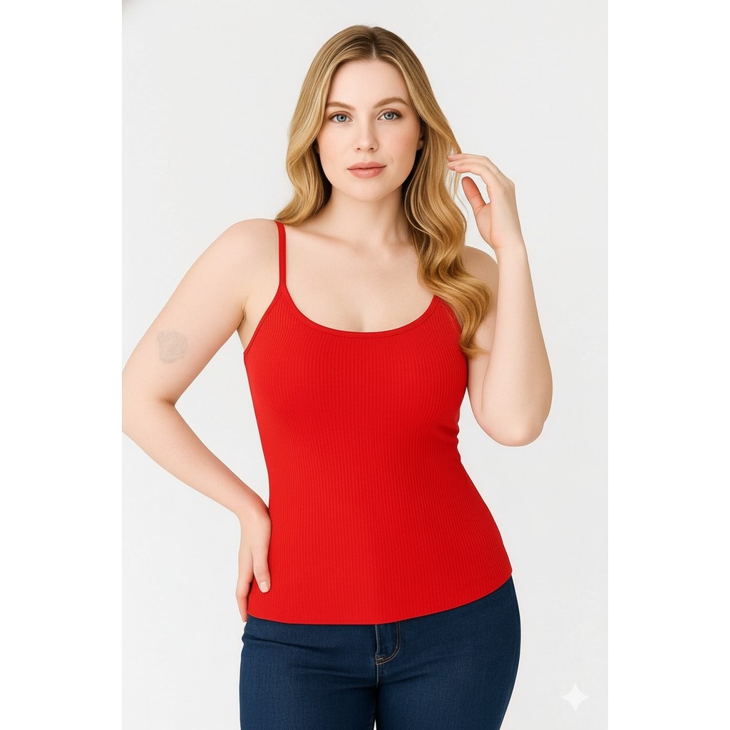 blusa feminina modelo canelada elastano com alça regata lançamento