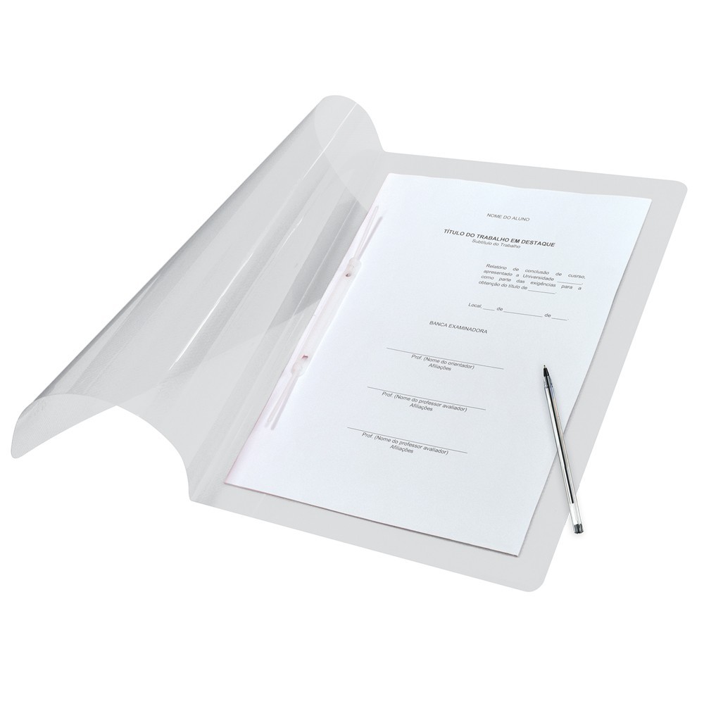 Pacote c/10 Pastas Grampo Trilho Ofício Transparente 606PP-TR DAC em Oferta na Shopee