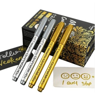 Canetas Metálicas Prata e Dourada para Papelaria e Artesanato Uso Escolar/Profissional/ArtísticoNOVO em Oferta na Shopee