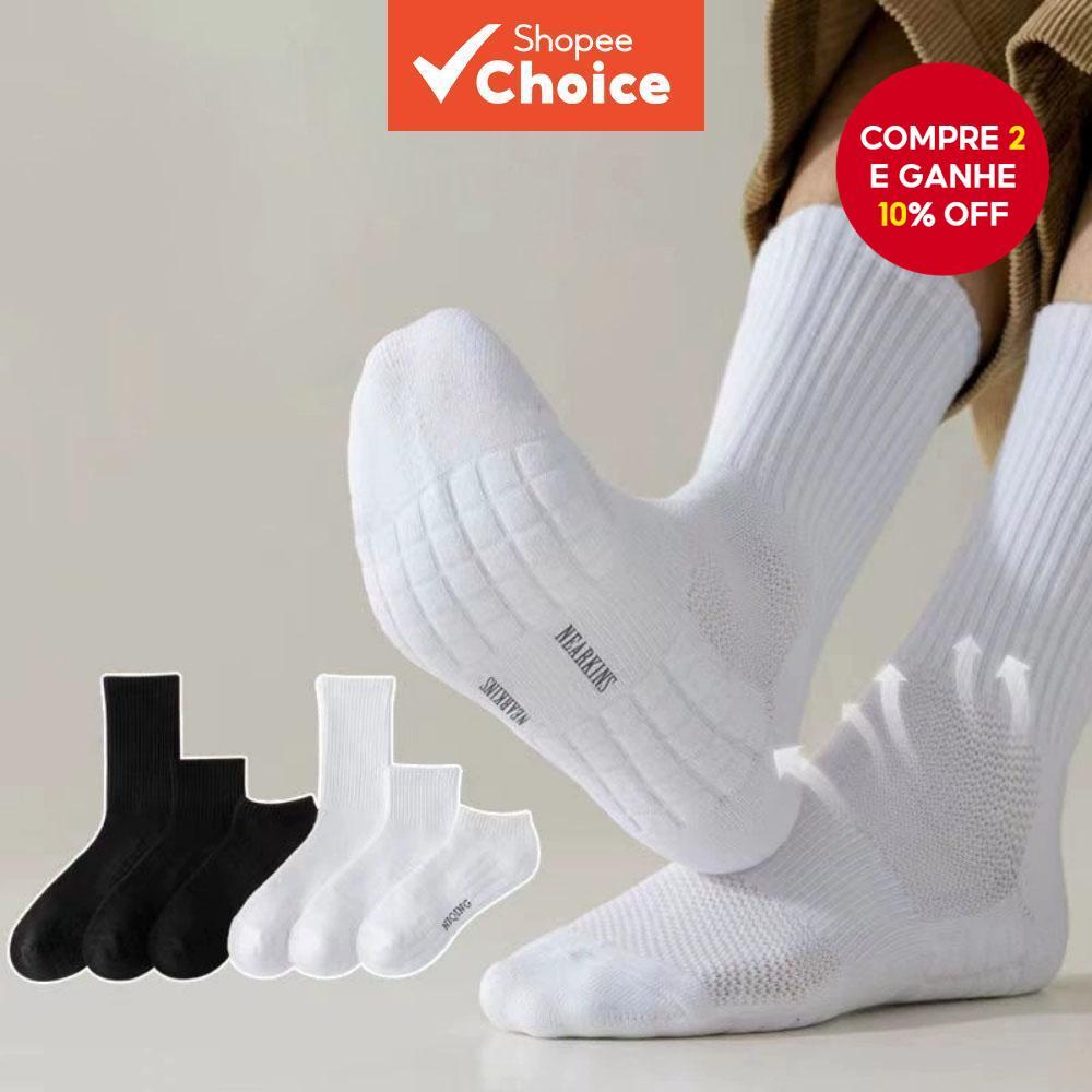 Meias Esportivas Masculinas Terry Sole – Pacote Com 1 Para Basquete/Corrida , Atléticas Grossas E Acolchoadas (Preto/Bra
