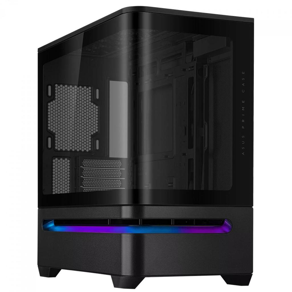 Gabinete Asus Prime AP202, ARGB, Mid Tower, Vidro Temperado, MATX, Sem Fonte, Sem Fan, Preto