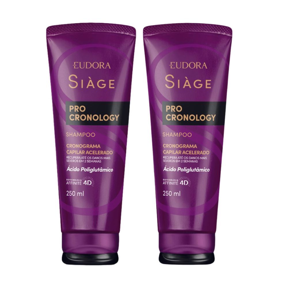 Kit 2 Shampoo Eudora Siàge Pro Cronology Cronograma Capilar Acelerado 250ml em Oferta na Shopee