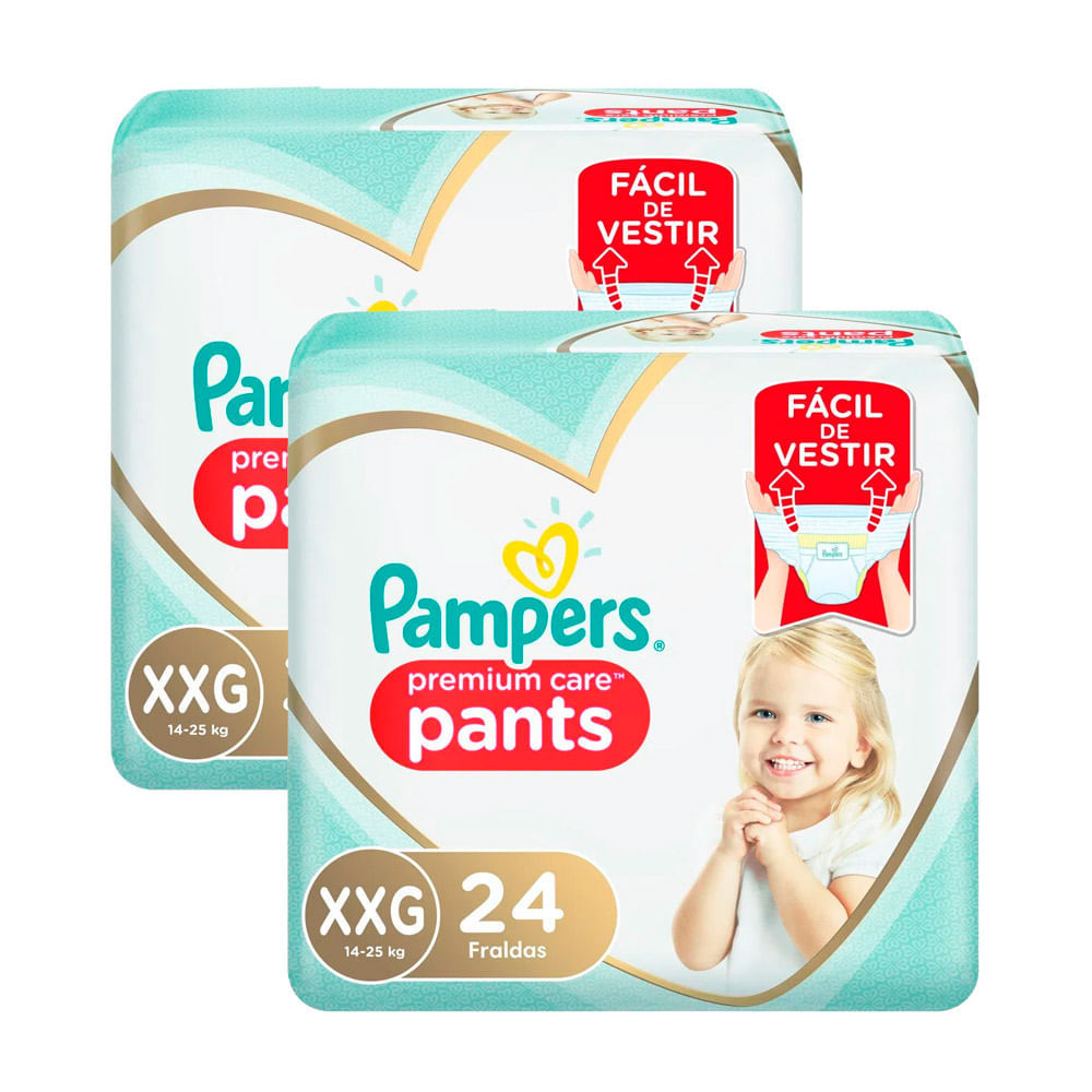 Kit 2 Fralda Infantil Pampers Premium Care Pants Tamanho XXG com 24 Unidades