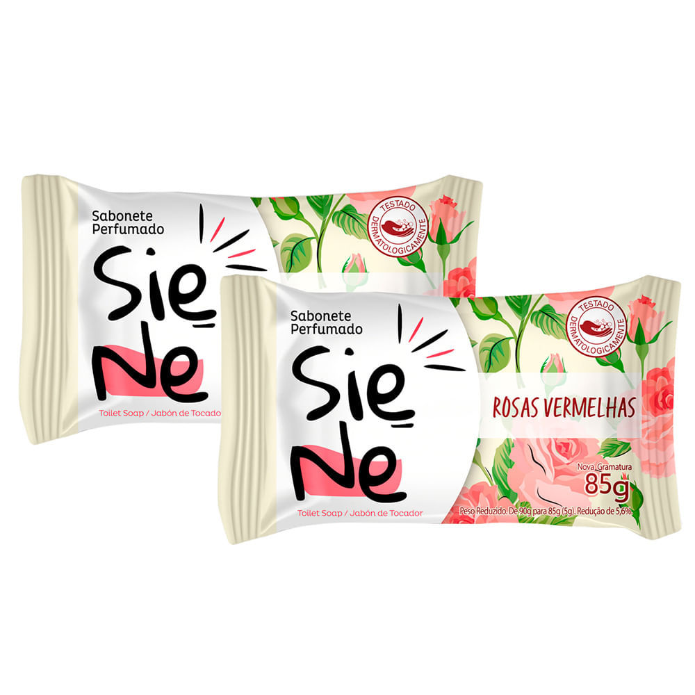 Kit 2 Sabonete Perfumado em Barra Siene Rosas Vermelhas 85g em Oferta na Shopee