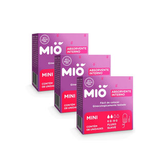 Kit 3 Absorvente Interno Mió Mini Fluxo Suave 8 Unidades em Oferta na Shopee
