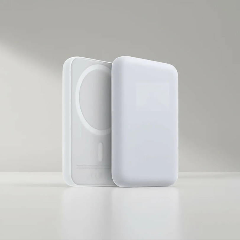 Carregador Portátil com MagSafe Bateria 10000mah e Suporte Sem Fio Ímã Forte para iPhone 2 em 1