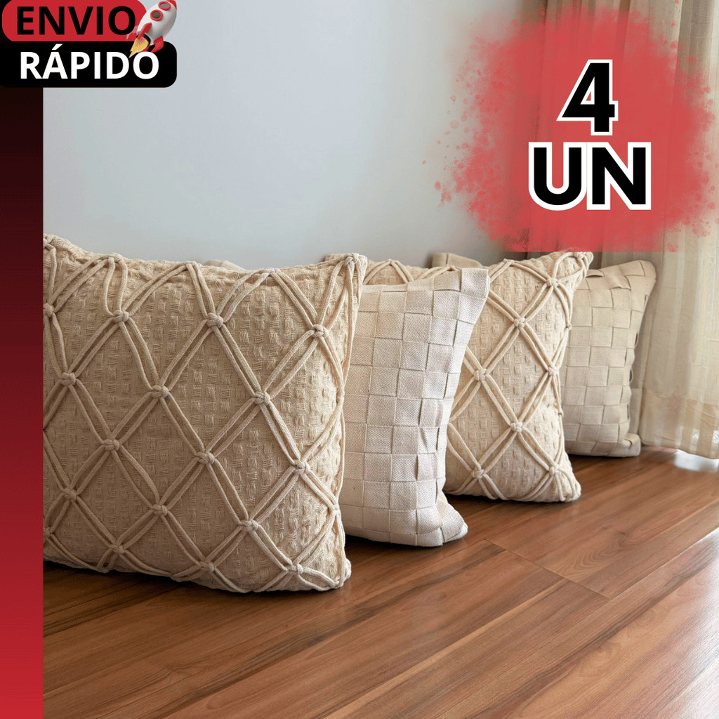 CONJUNTOS LUXO CAPA DE ALMOFADA ALGODÃO FEITA A MÃO ARTESANAL PREMIUM ELEGANTE, DECORAÇÃO SALA, SOFÁ em Oferta na Shopee