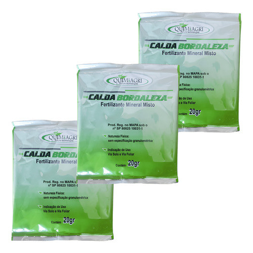 Kit Calda Bordaleza Pronta Fertilizante Contra Fungo 20g 3un