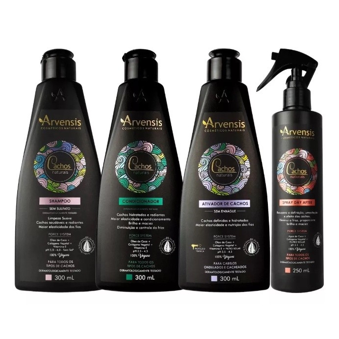 Kit Cachos Arvensis Shampoo+cond.+cr. Ativador Ond+day After