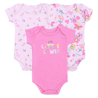 Kit Body Bebê Kiko Baby Manga Curta Estampa Flores 3 Peças em Oferta na Shopee