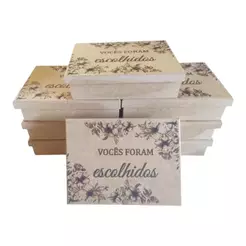 10 Caixas 20x15x5 Convite Decorada em MDF para Padrinhos Vocês Foram Escolhidos