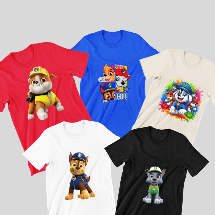 kit camiseta infantis KIT 5 CAMISETA INFANTIS camiseta infantil cachorro camiseta 100% algodão