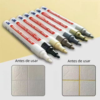 Caneta Pinta rejunte Permanente Cks Porcelanato Azulejo À Prova D'Água Anti Mofo Cor Branco - Bege - Preto - Marrom em Oferta na Shopee