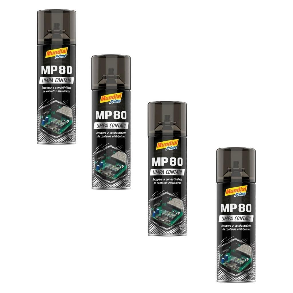 Kit 4 Limpa Contato Spray 300ml Mundial Prime