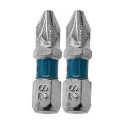 BITS POZIDRIV PZ2, ACO CROMO MOLIBDENIO, 25MM, 2PCS // GROSS