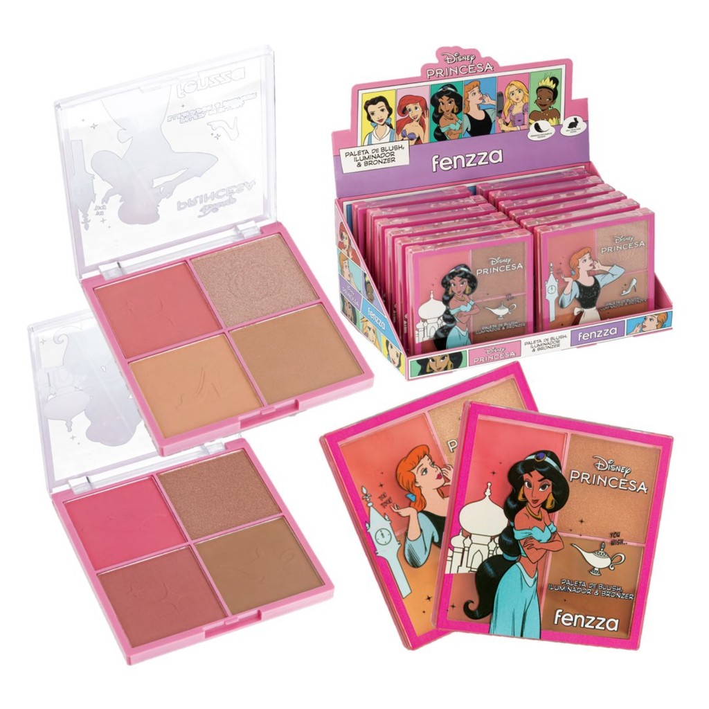 Fenzza - Paleta Blush Iluminador Contorno DIS128 - 24 Und