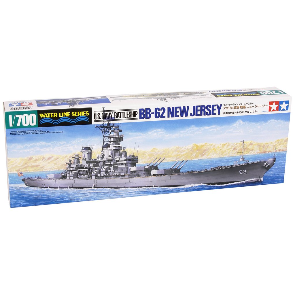 Tamiya 1700 Waterline Series No614 Navio de guerra da Marinha dos EUA New Jersey Modelo de plástico 31614