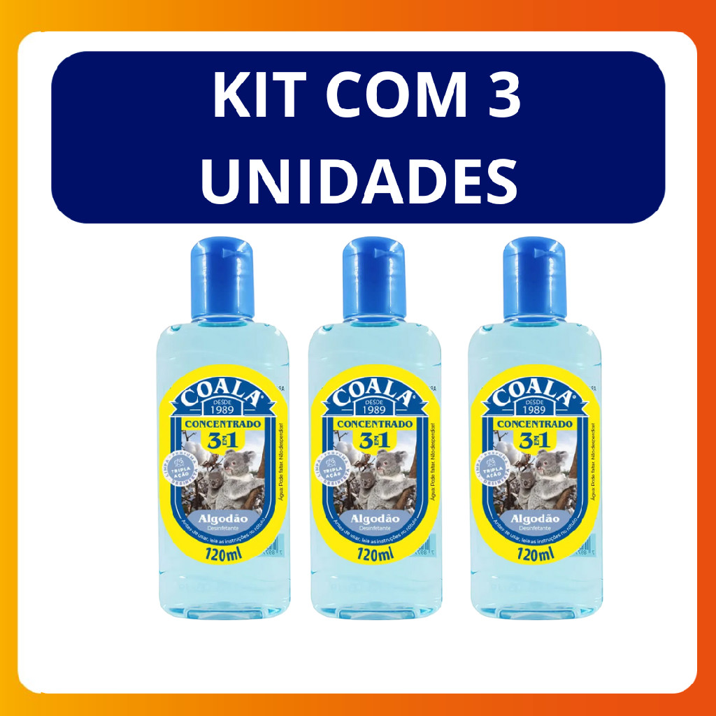 Kit C/3 Limpador Perfumado Conconcentrado Coala 120ml Algodão em Oferta na Shopee