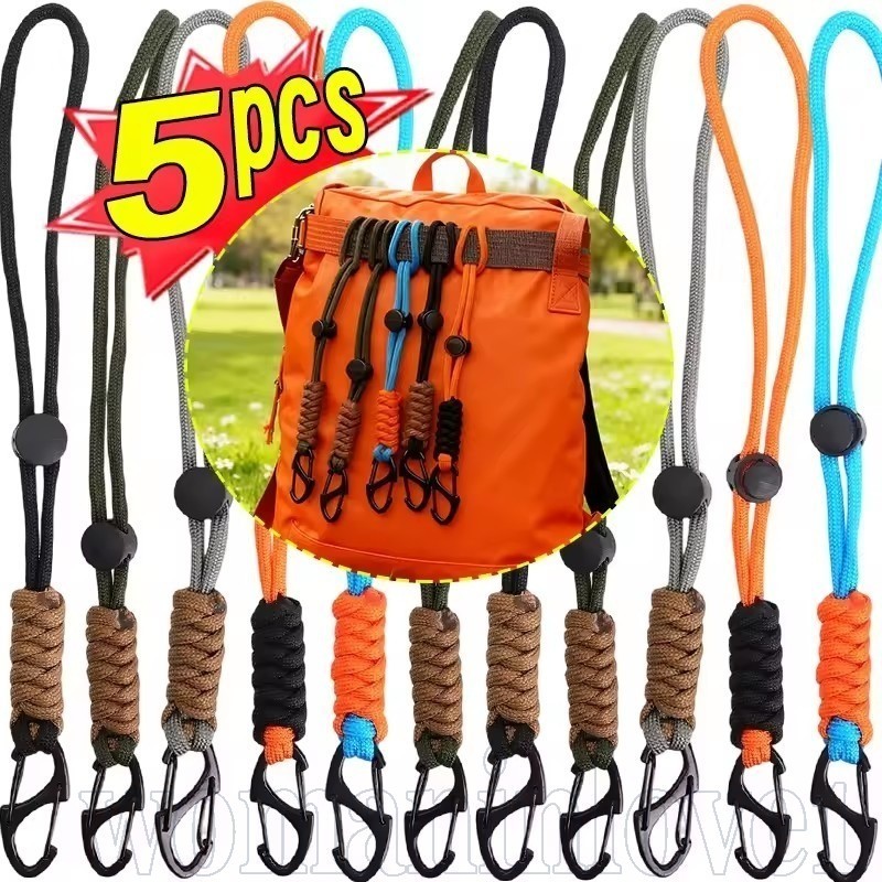 Cordão Anti-Perda De Mosquetão Tipo S-Paracord De Nylon-Chaveiro De Trançado-Corda De Suspensão De Chave De Mochila-Fech