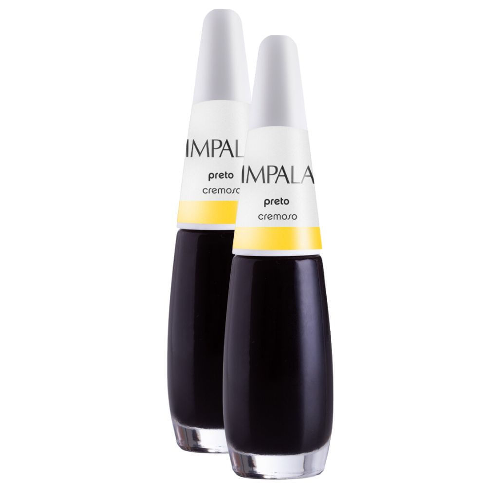 Kit 2 Esmalte Cremoso Impala Cor da Sua Moda Preto