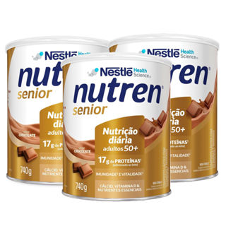 Kit 3 Nutren Senior Complemento Alimentar Chocolate 740g em Oferta na Shopee