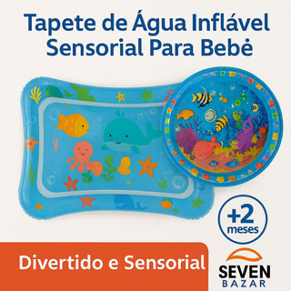Tapete de Água Inflável Sensorial Para Bebê +2 Meses – Tummy Time | Estímulo Motor e Coordenação em Oferta na Shopee