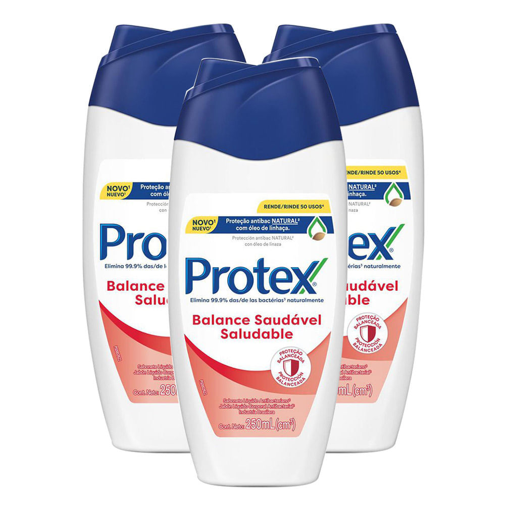 Kit 3 Sabonete Líquido Protex Balance Saudável com 250ml em Oferta na Shopee