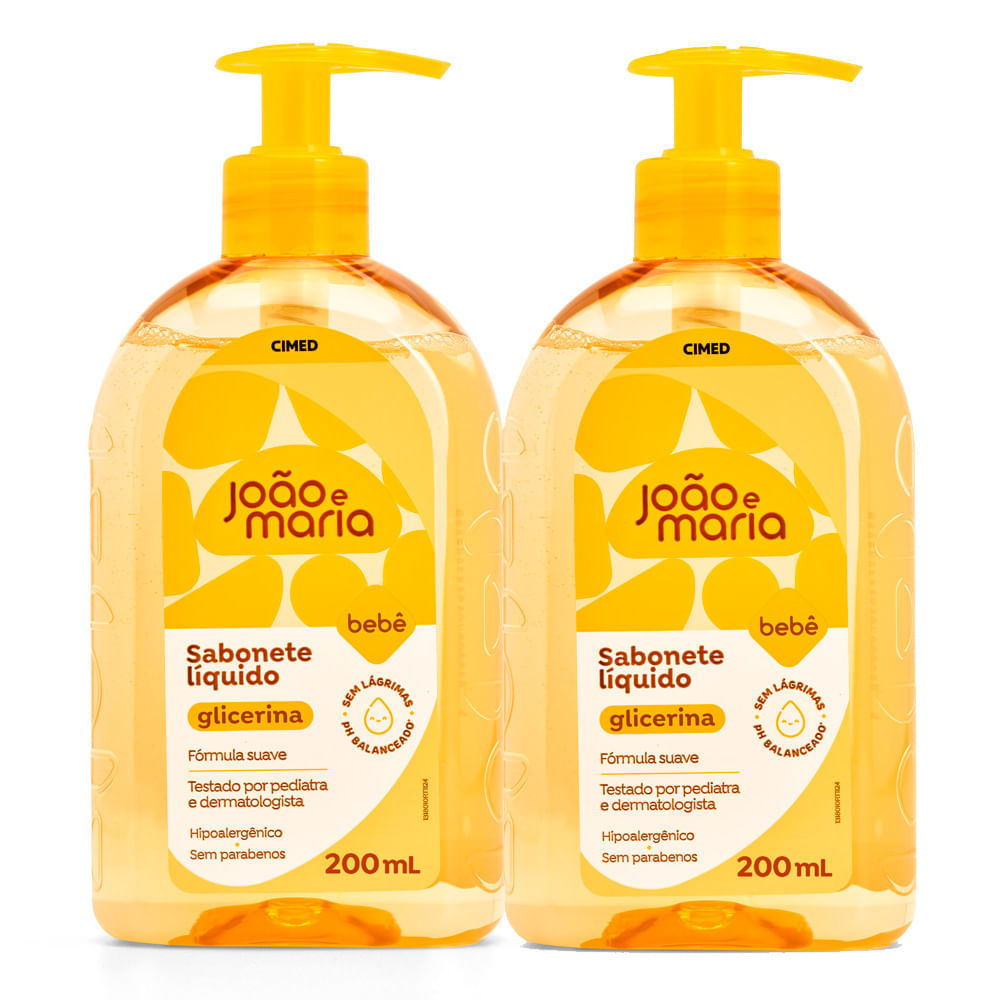 Kit 2 Sabonete Líquido Bebê João e Maria Glicerina 200ml em Oferta na Shopee